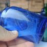 459 - Set of Three Beautiful Vintage Glass Decorative Collectible Bottles - Amber Eire Bovril, Cobalt Blue Magnesia and Turquoise Science Cream Image 5