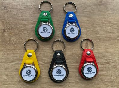Brand new synthetic leather New Holland key ring