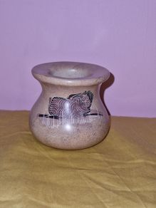 Hand carved African Soapstone vase