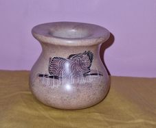 Hand carved African Soapstone vase