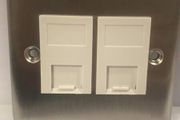 1 Gang Brushed Steel Double RJ45 Plate
