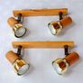 Two Vintage Wall or Ceiling Mounted Double Light Fittings with Poseable Lamps Image 2