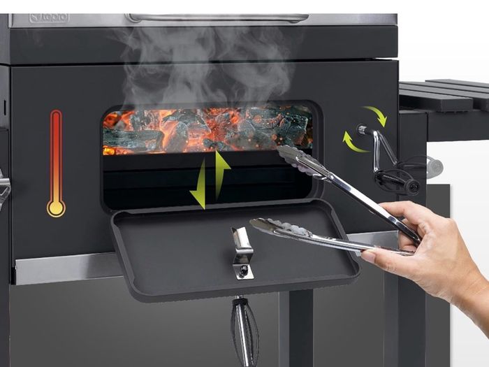 Grillwagen Toronto Click Charcoal Barbecue, Anthracite/Stainless Steel, 56 x 41.5 cm