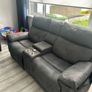 3+2 Electric grey recliners with storage and charging ports Image 2