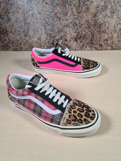 mens VANS ENGLISH INVASION SEX PISTOLS trainers runners shoes tartan pink leopard Size UK 8.5 EU 42.5 RARE