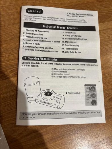 Cleansui MONO MD101E-S Water Purifier and NEW EFC21 Cartridge