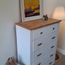 Beautiful 5 Drawer Chest of Drawers with Natural Wood Top Image 2