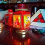 Vintage paraffin lantern with hand painted glass Image 6