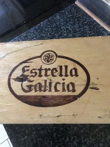 Estrella Galicia Timber Bar Sign