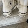 White leather converse high tops size 6 Image 2