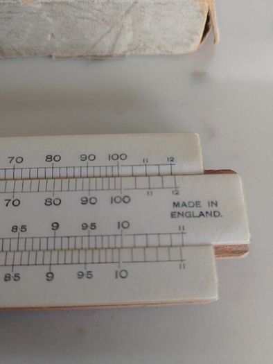 Vintage "Unique" Legible Slide Rule Model 95 C with Original Box  Made in England