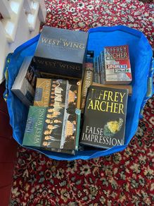 Mixed dvd and book bag