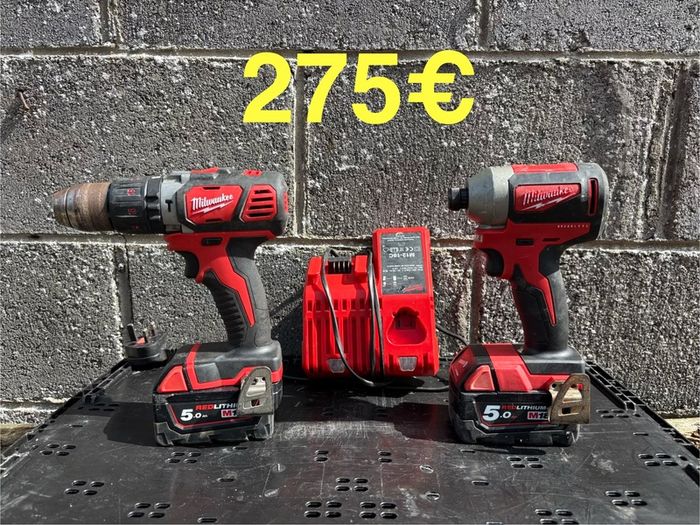 Milwaukee Drill/ Impact / 2 Battery 5 ah / Fast Charger