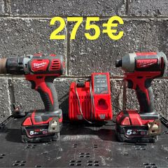Milwaukee Drill/ Impact / 2 Battery 5 ah / Fast Charger