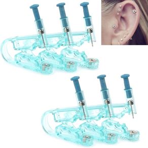 NEW SALE | 6pcs disposable Safety Ear Piercing Gun Unit Tool with Asepsis Pierce Kit Blue for Piercing kit Piercing Supplies with Ear Stud