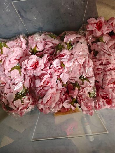 faux pink roses flowers silk