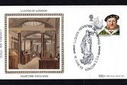 1982 Great Britain Benham Silke Showing image of Lloyds of London with 15 1/2p Henry VIII and Mary Rose commemorative stamp tied with Lloyds Register of Shipping London EC3