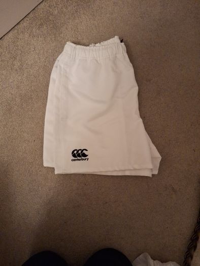 Canterbury rugby white shorts adult large