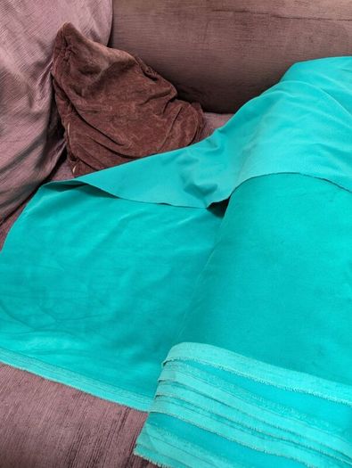 Teal velvet fabric 6m