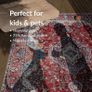 Machine Washable Rug, 122x170cm, 75% Recycled Cotton, Short Pile, Non-Slip Backing, Non-Shedding, Suitable for Bedroom, Kitchen, Hallway, Office, Midsize, Burgundy Red & Blue Image 6