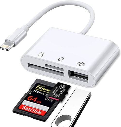 3 in 1 L Adapter to SD TF Card Reader for iPhone 15 14 13 12 Pro Max Camera Memory OTG Adapter for Huawei Xiaomi Samsung