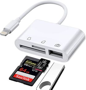 3 in 1 L Adapter to SD TF Card Reader for iPhone 15 14 13 12 Pro Max Camera Memory OTG Adapter for Huawei Xiaomi Samsung