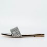 Flat Slippers Black Rhinestone, Elegant Party Sandals, Size UK 5 EU 38 Image 4