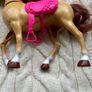 2018 Mattel Barbie Horse from Hugs N Horses Playset Pink Saddle Head Moves Used Please look at the pictures Image 5
