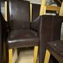 Set of 8 xDark Brown Leathertte Kitchen chairs Image 3