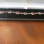 Stg silver bracelet, ruby and diamond colour gemstones Image 3