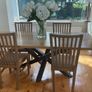 Solid oak rectangular dining table & four chairs Image 2