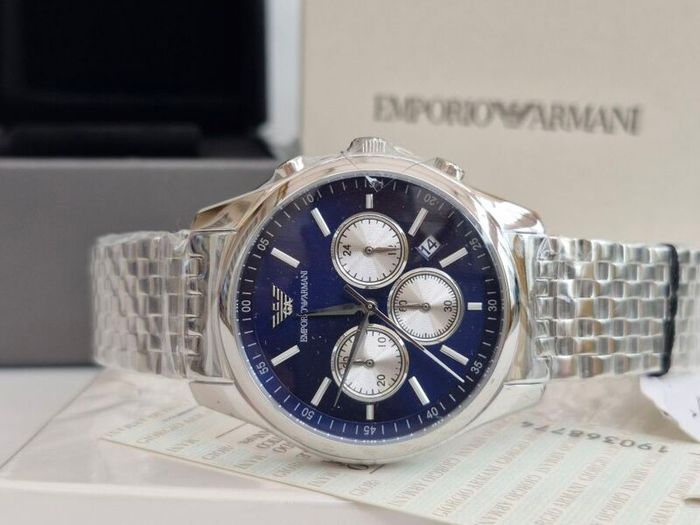 Emporio Armani 41mm Blue Dial Chronograph Watch AR11582