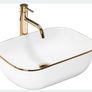 Belinda Gold Edge countertop washbasin + Lungo faucet + Rea plug Image 10