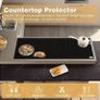 Silicone Kitchen Worktop Protector: 125 x 40 cm Heat Resistant Silicone Mat Long Silicone Mat for Worktops - Heat Resistant Mat for Kitchen Countertop Waterproof Cuttable Table Protector/Black/Foepoge Image 3