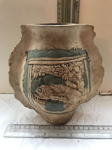 Tenmoku Pottery Vase