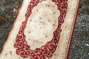 French Abazone Pierpoint Tapestry/Area Rug with Floral Design, 73"W x 108"L