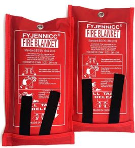 Fiberglass Fire Blanket with Flame retardant cotton tapes, 39.3x39.3 Inches, 2Pack (FREE POSTAGE)