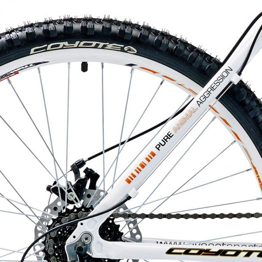 18" Coyote Minnesota Gents Alloy FS Disc, 24 Speed, White/Black