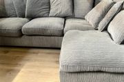 Grey corduroy corner sofa