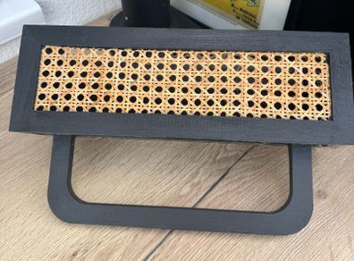 Black rattan shelf