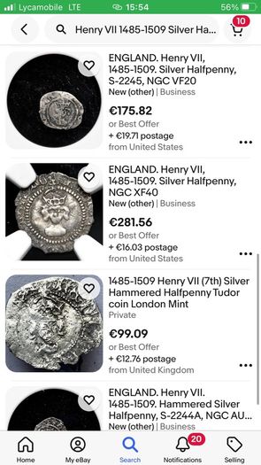 Henry VII 1485-1509 Silver Halfpenny Double Arched Crown
