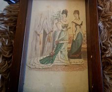 Antique French Framed  Fashion Print