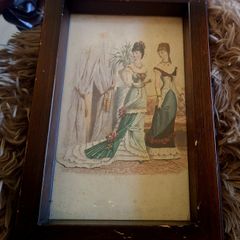 Antique French Framed  Fashion Print
