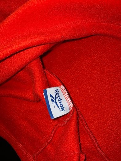 Vintage Reebok Red/Orange Fleece Quarter Zip Pullover Jacket Y2K Size L-XL
