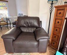 JMK Sofa Co. Dark Brown Leather Armchair
