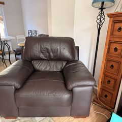 JMK Sofa Co. Dark Brown Leather Armchair