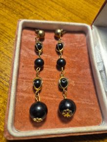 Vintage Black Long Earrings