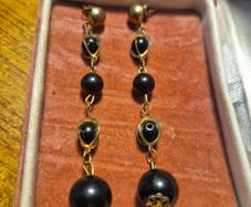 Vintage Black Long Earrings