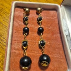 Vintage Black Long Earrings