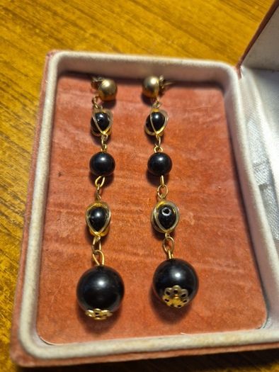 Vintage Black Long Earrings